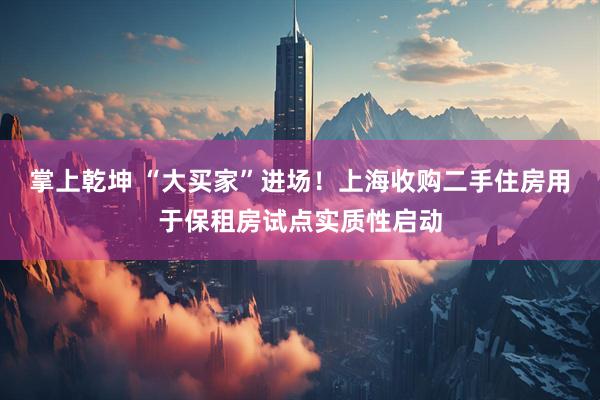 掌上乾坤 “大买家”进场！上海收购二手住房用于保租房试点实质性启动